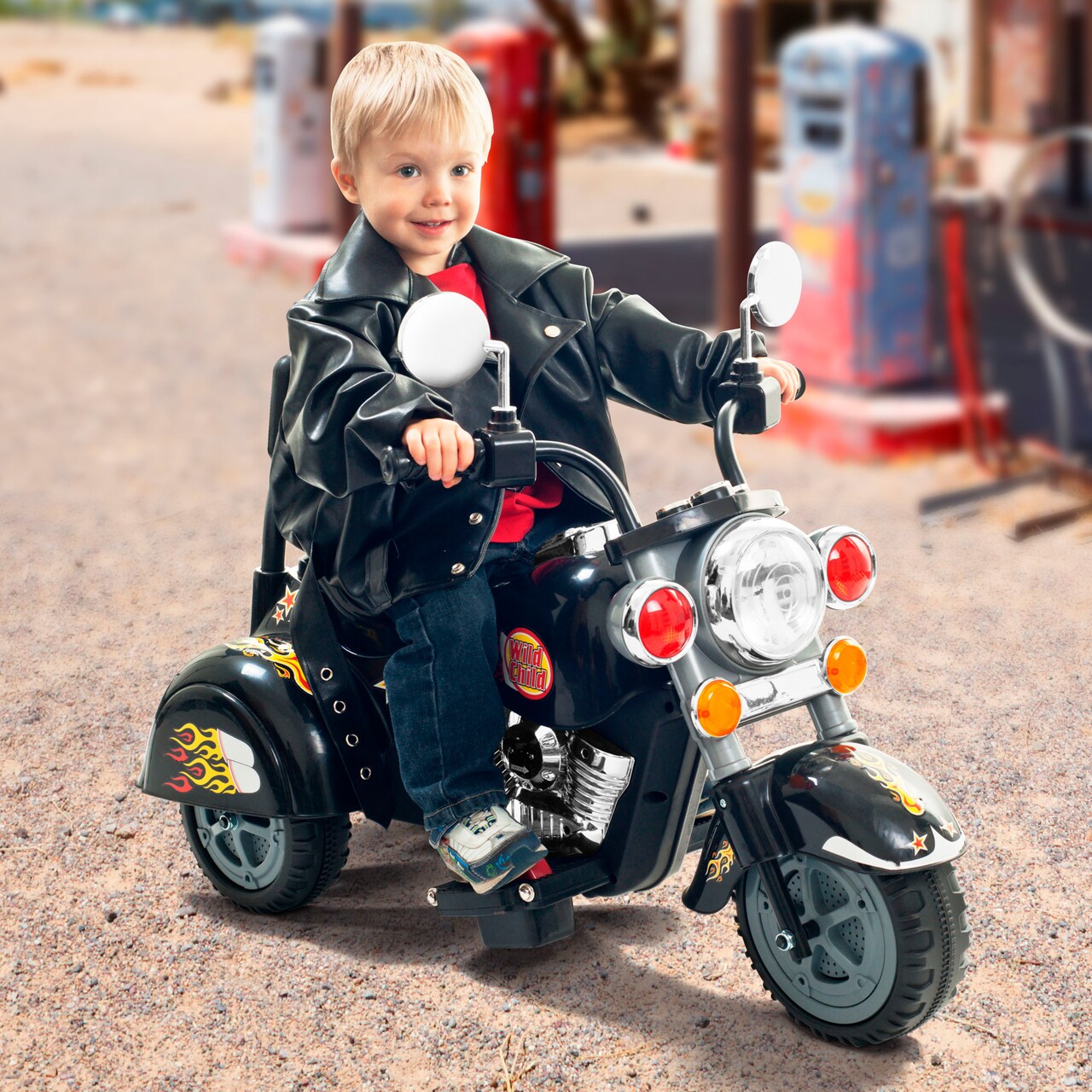 Lil Rider Lil' Rider Flaming Chopper Wild Child Motorcycle Ride on Battery  Operated Bike for Kids 2 - 5